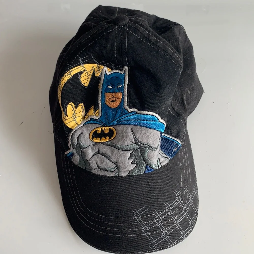 Vintage Y2K DC Comics Batman hat black baseball cap one size fits most boys